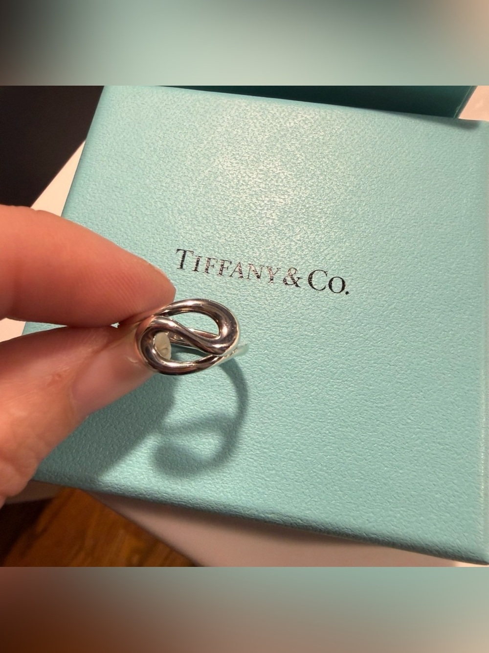 Tiffany & Co. Elsa Peretti Open Wave Sterling Silver Ring Size 5